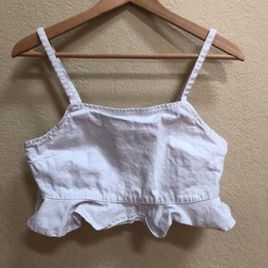 Forever 21 White Cropped Jean Top